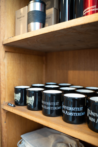 Mug with the Universiteit van Amsterdam & Amsterdam University logo