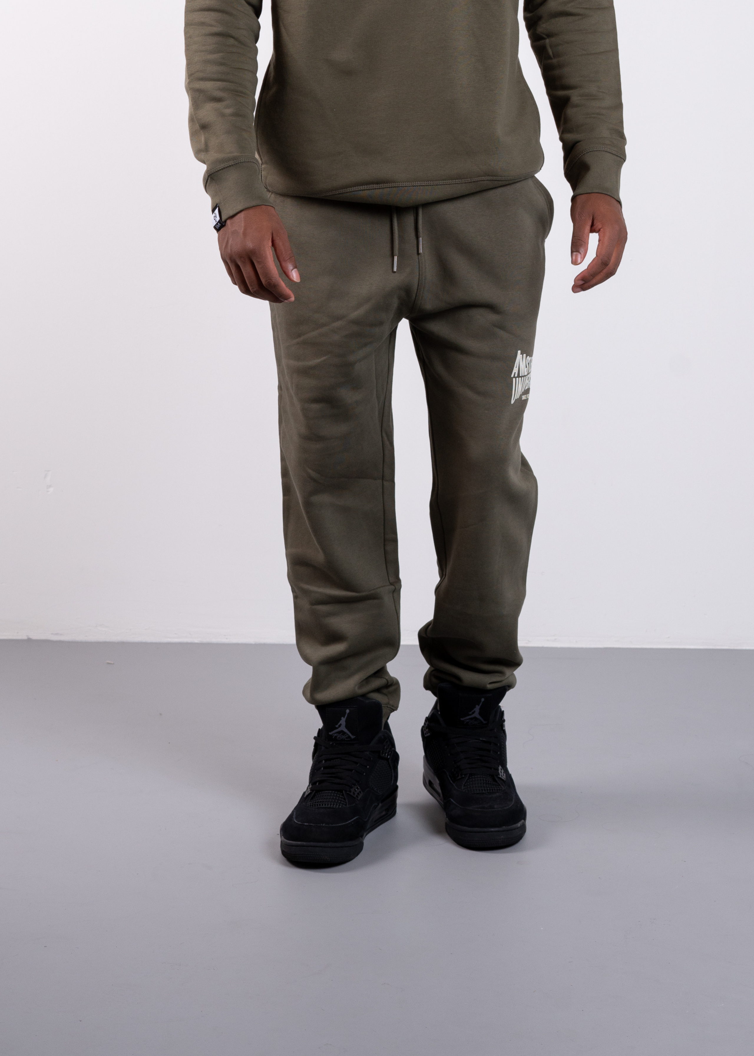 Unisex sweatpants with the Amsterdam University logo Khaki Green