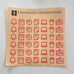Sticker sheets with UvA icons