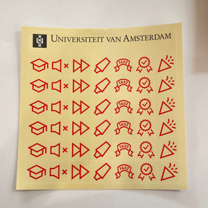 Sticker sheets with UvA icons