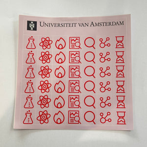 Sticker sheets with UvA icons