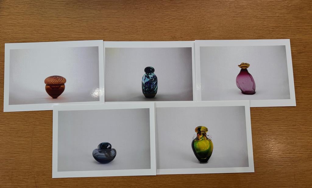Postcard from the Allard Pierson exhibition "From Glass, Made in Antiquity" 5 variants