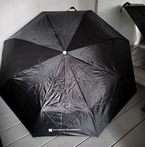 Umbrella red with the University of Amsterdam logo