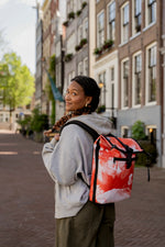 Rugzak L van gerecyclede UvA banners