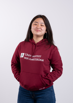 Hoodie uniseks met het Universiteit van Amsterdam-logo in meerdere kleuren