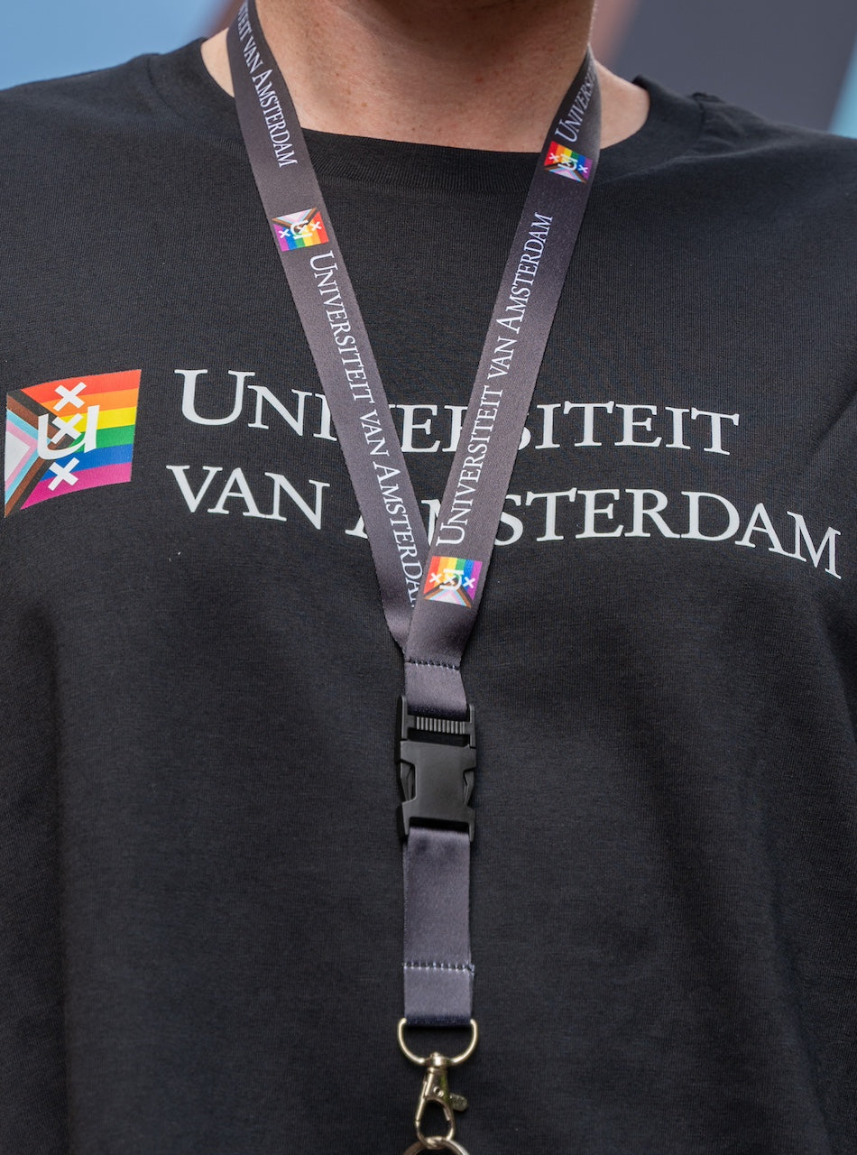 Lanyard with Pride University of Amsterdam logo