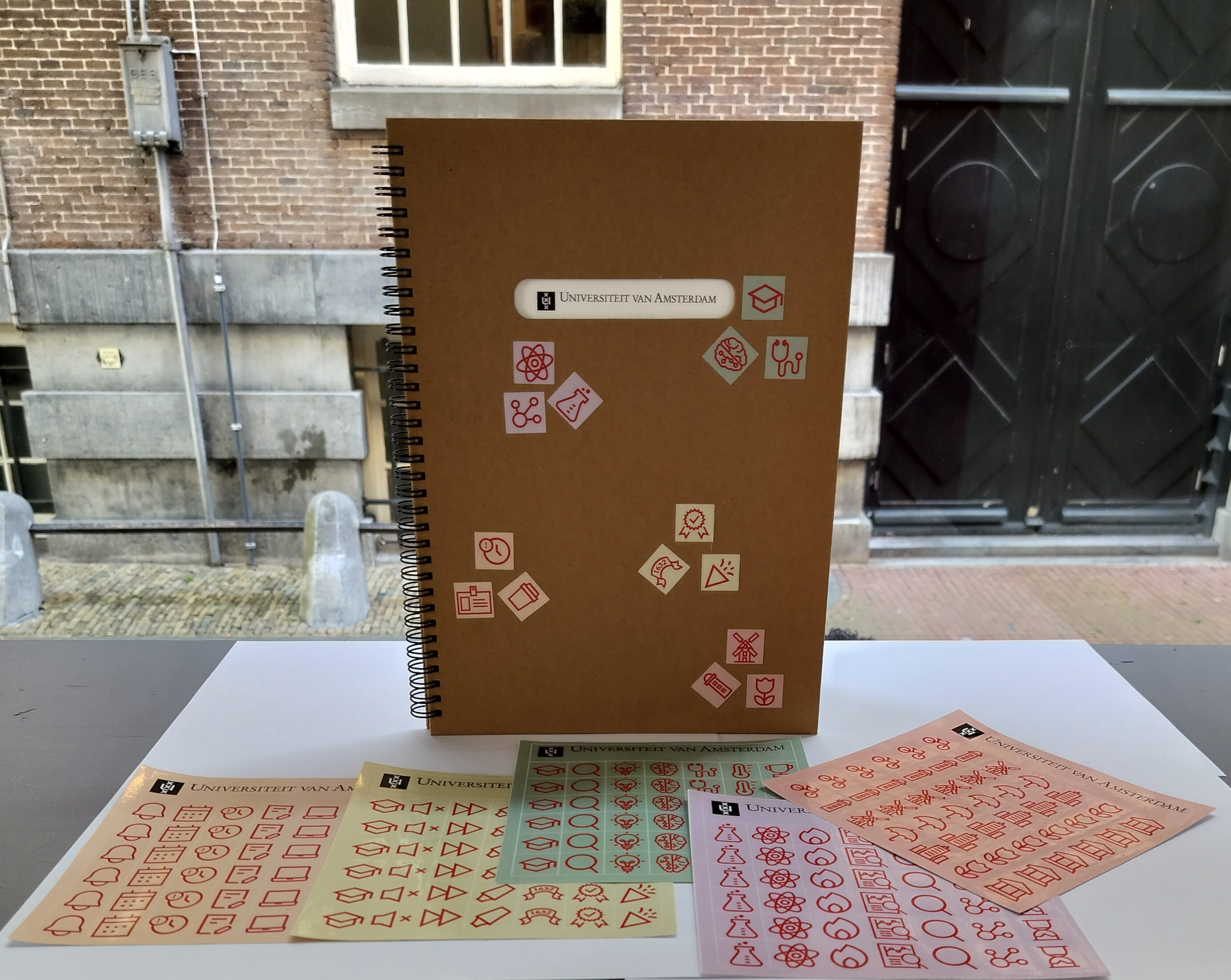 Sticker sheets with UvA icons