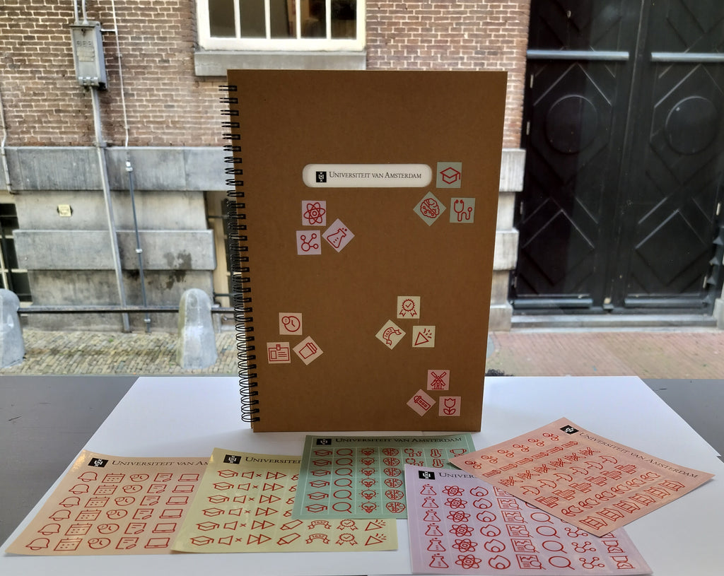 Stickervellen met UvA icoontjes